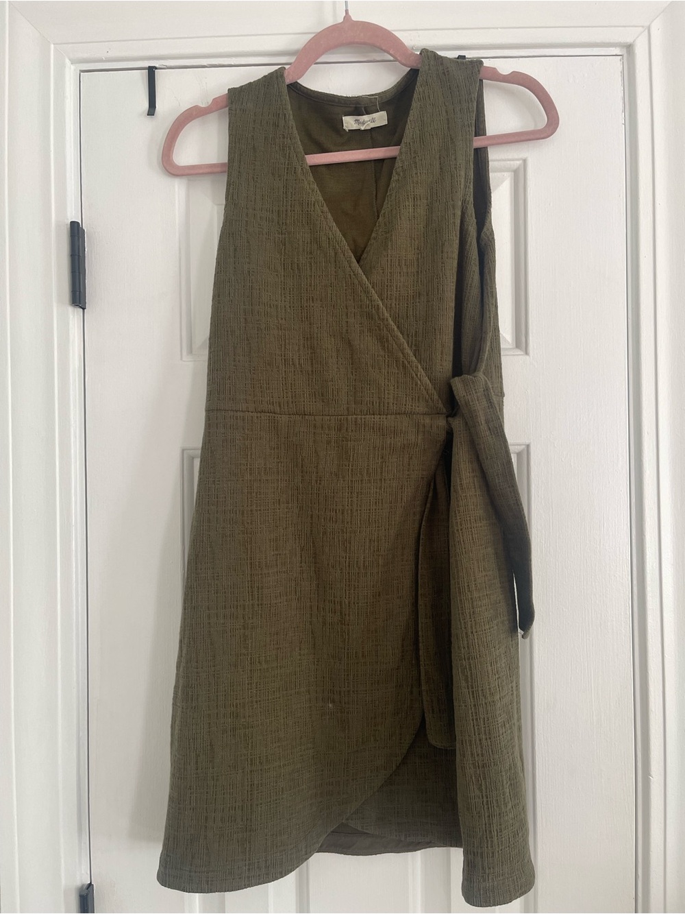 Madewell Women’s Olive Wrap Dress - Sleeveless V-Neck
